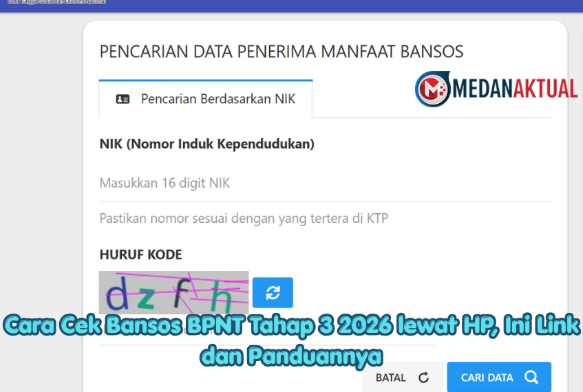 Cara Cek Bansos BPNT Tahap 3 2026 lewat HP, Ini Link dan Panduannya