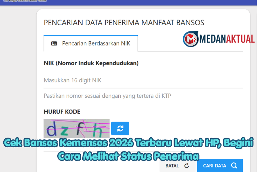 Cek Bansos Kemensos 2026 Terbaru Lewat HP, Begini Cara Melihat Status Penerima