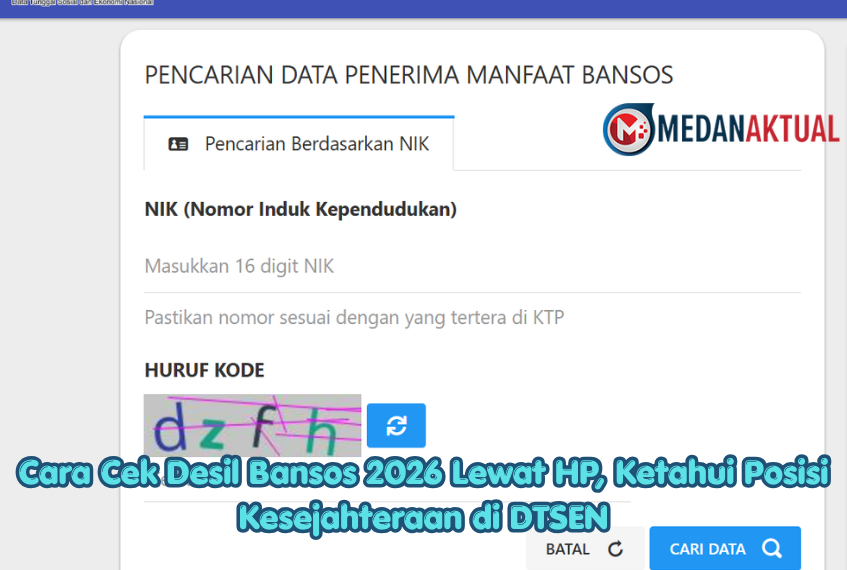 Cara Cek Desil Bansos 2026 Lewat HP, Ketahui Posisi Kesejahteraan di DTSEN