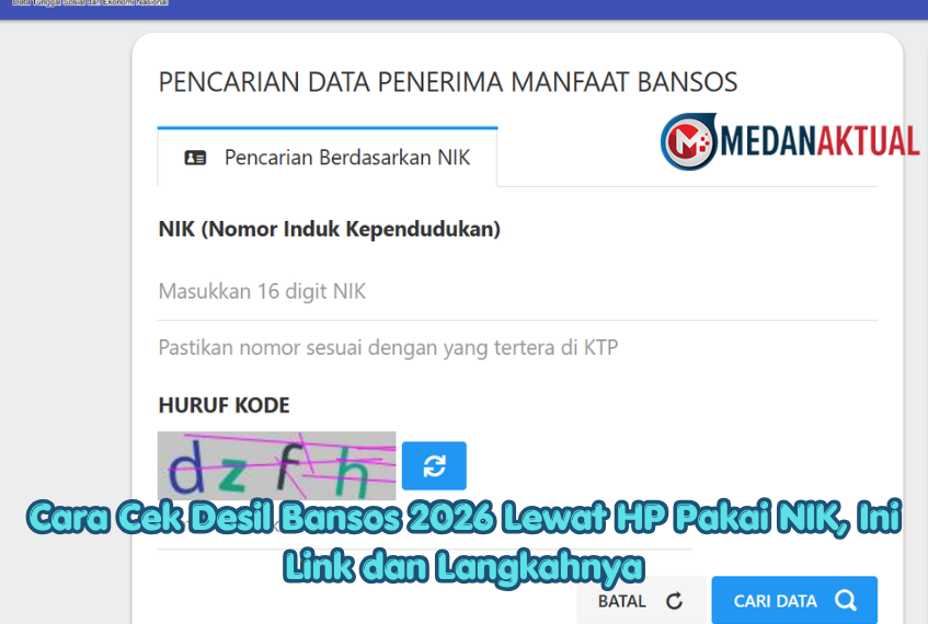Cara Cek Desil Bansos 2026 Lewat HP Pakai NIK, Ini Link dan Langkahnya