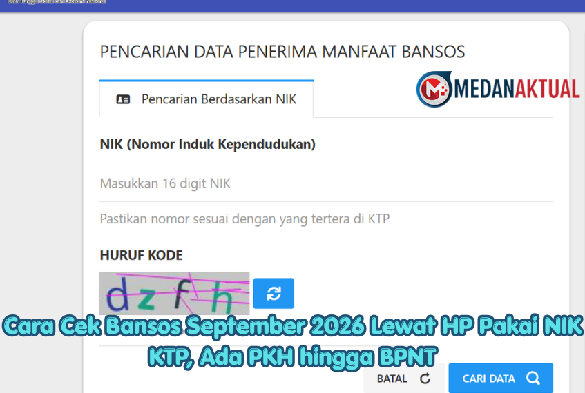Cara Cek Bansos September 2026 Lewat HP Pakai NIK KTP, Ada PKH hingga BPNT
