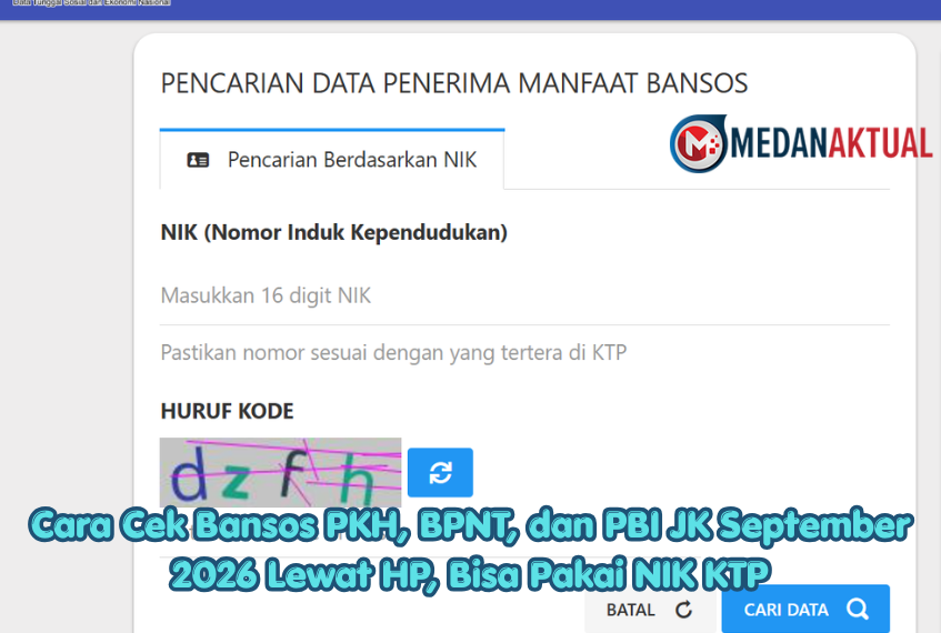Cara Cek Bansos PKH, BPNT, dan PBI JK September 2026 Lewat HP, Bisa Pakai NIK KTP