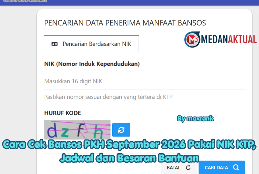 Cara Cek Bansos PKH September 2026 Pakai NIK KTP, Jadwal dan Besaran Bantuan