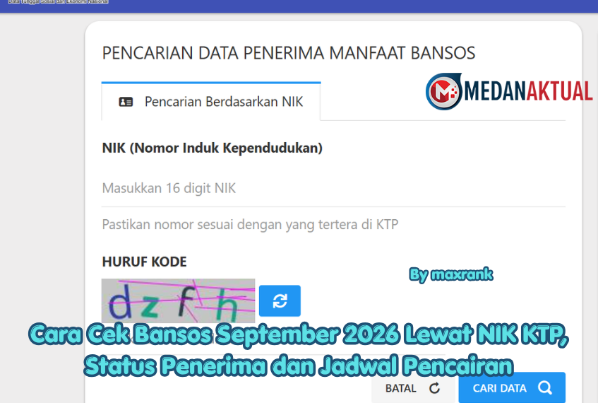 Cara Cek Bansos September 2026 Lewat NIK KTP, Status Penerima dan Jadwal Pencairan