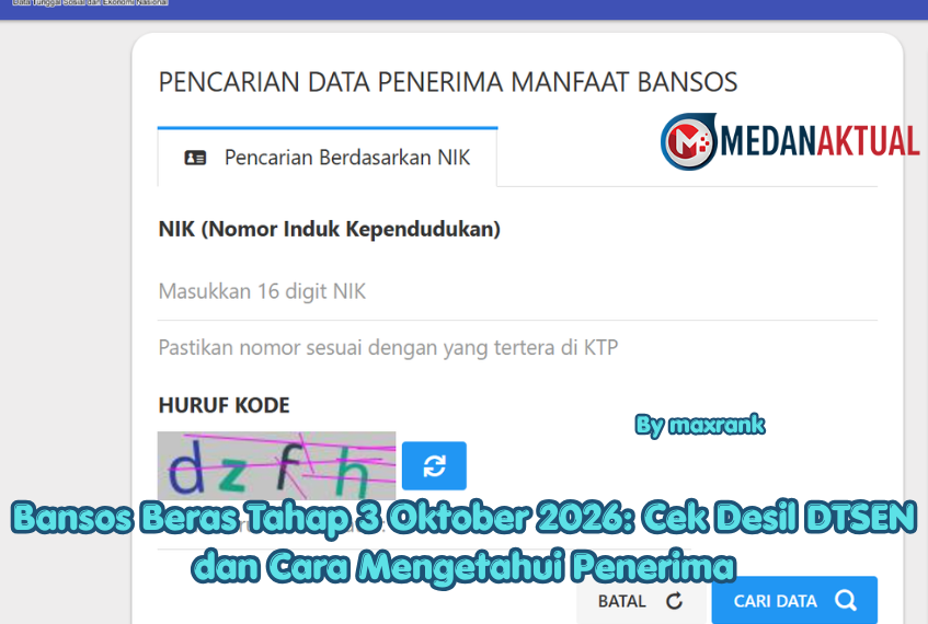 Bansos Beras Tahap 3 Oktober 2026: Cek Desil DTSEN dan Cara Mengetahui Penerima