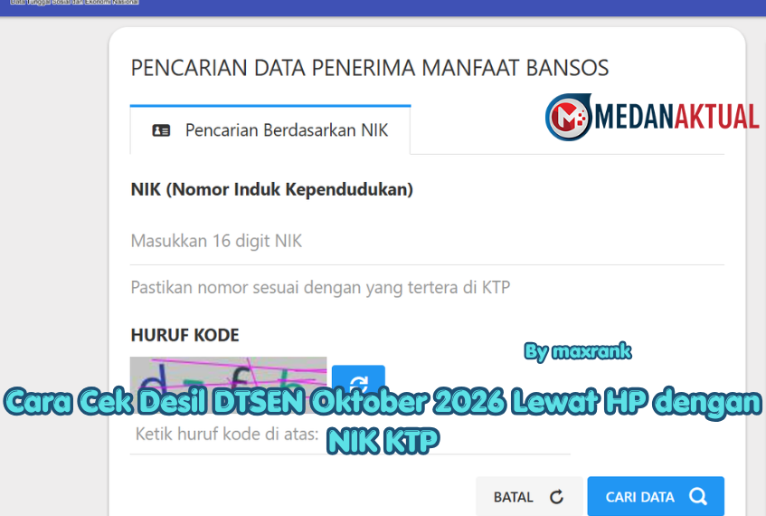 Cara Cek Desil DTSEN Oktober 2026 Lewat HP dengan NIK KTP