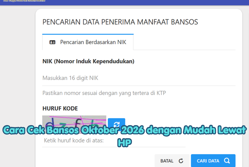 Cara Cek Bansos Oktober 2026 dengan Mudah Lewat HP